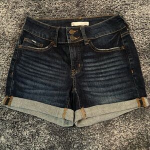 SO Dark Blue Favorite Midi Cuffed Denim Shorts, Junior 5